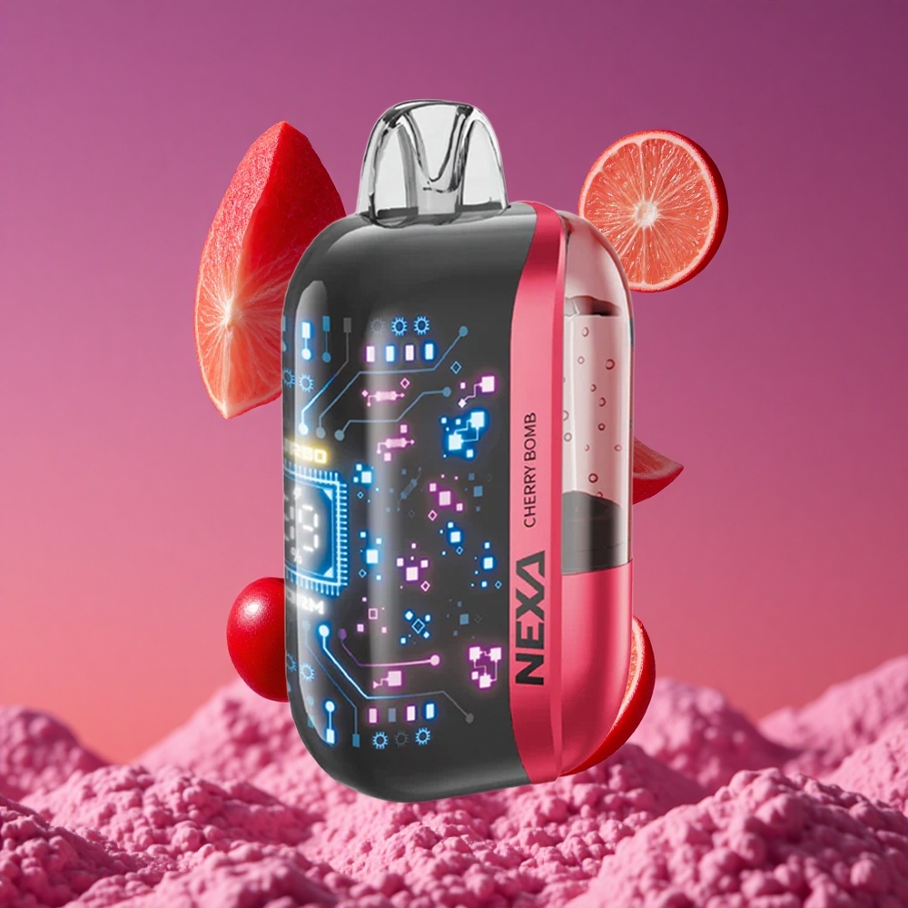 NEXA Ultra 50000 Puffs Vape Descartável Cereja com Tela 3D Curva e 20ml Pré-preenchido