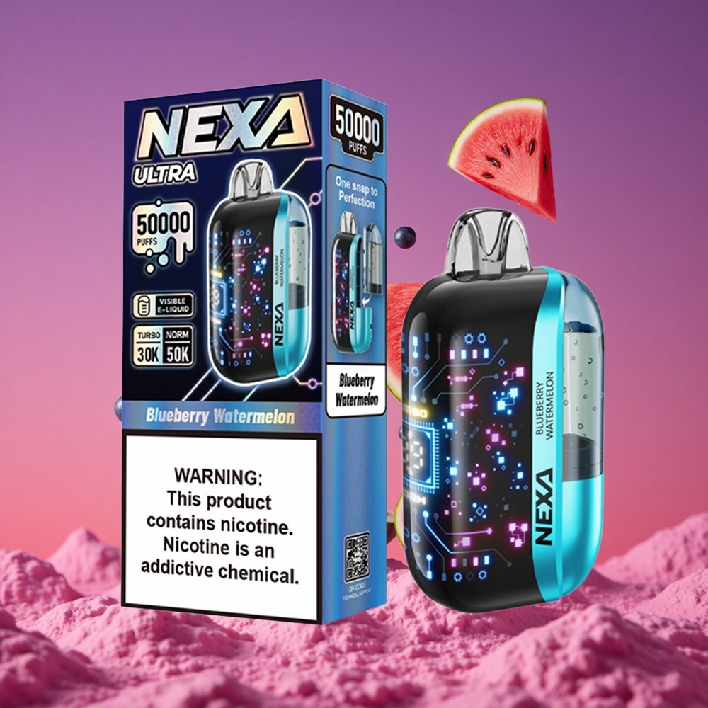 NEXA Ultra 50K Descartável Vape 20ml 5% Nicotina Mirtilo Melancia
