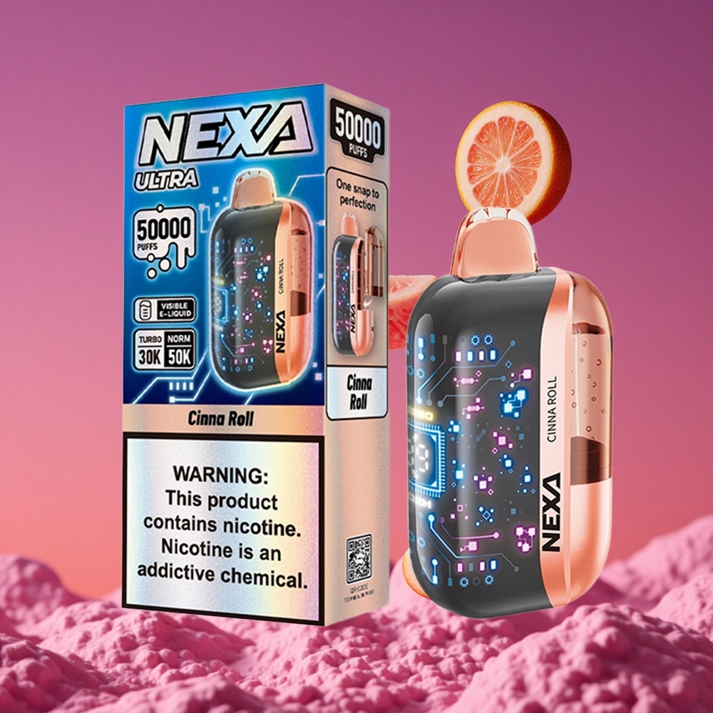 NEXA Ultra 50K Descartável Vape Canela com 20ml Pré-preenchido e 50000 Puffs