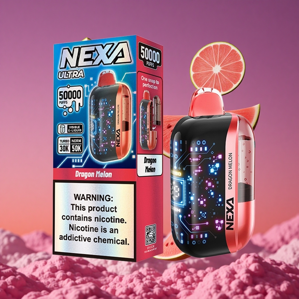 NEXA Ultra 50K Descartável Vape Melão Dragão com 20ml Pré-preenchido e 50000 Puffs