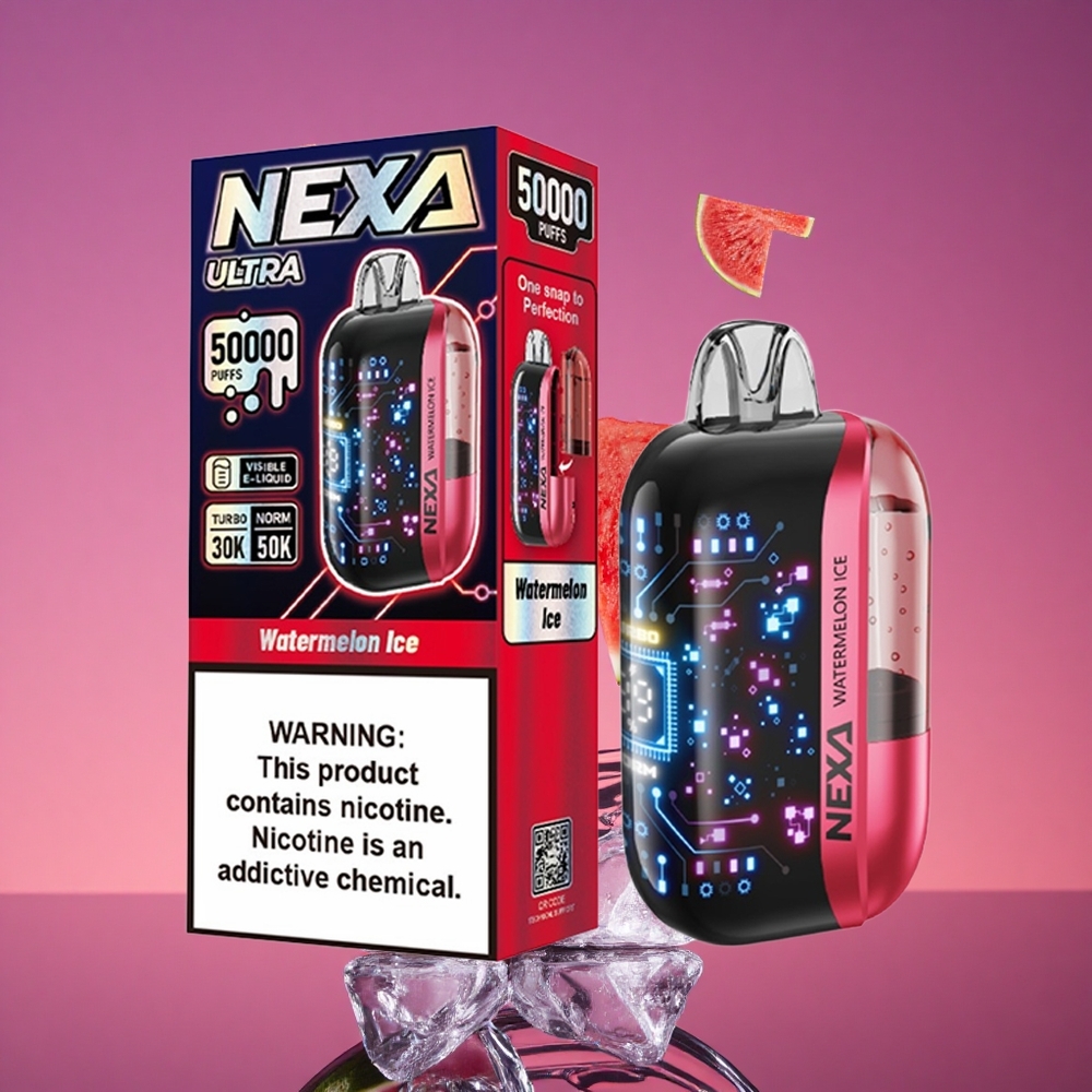 NEXA Ultra 50K Descartável Vape Melancia Gelada com 20ml Pré-preenchido e 50000 Puffs