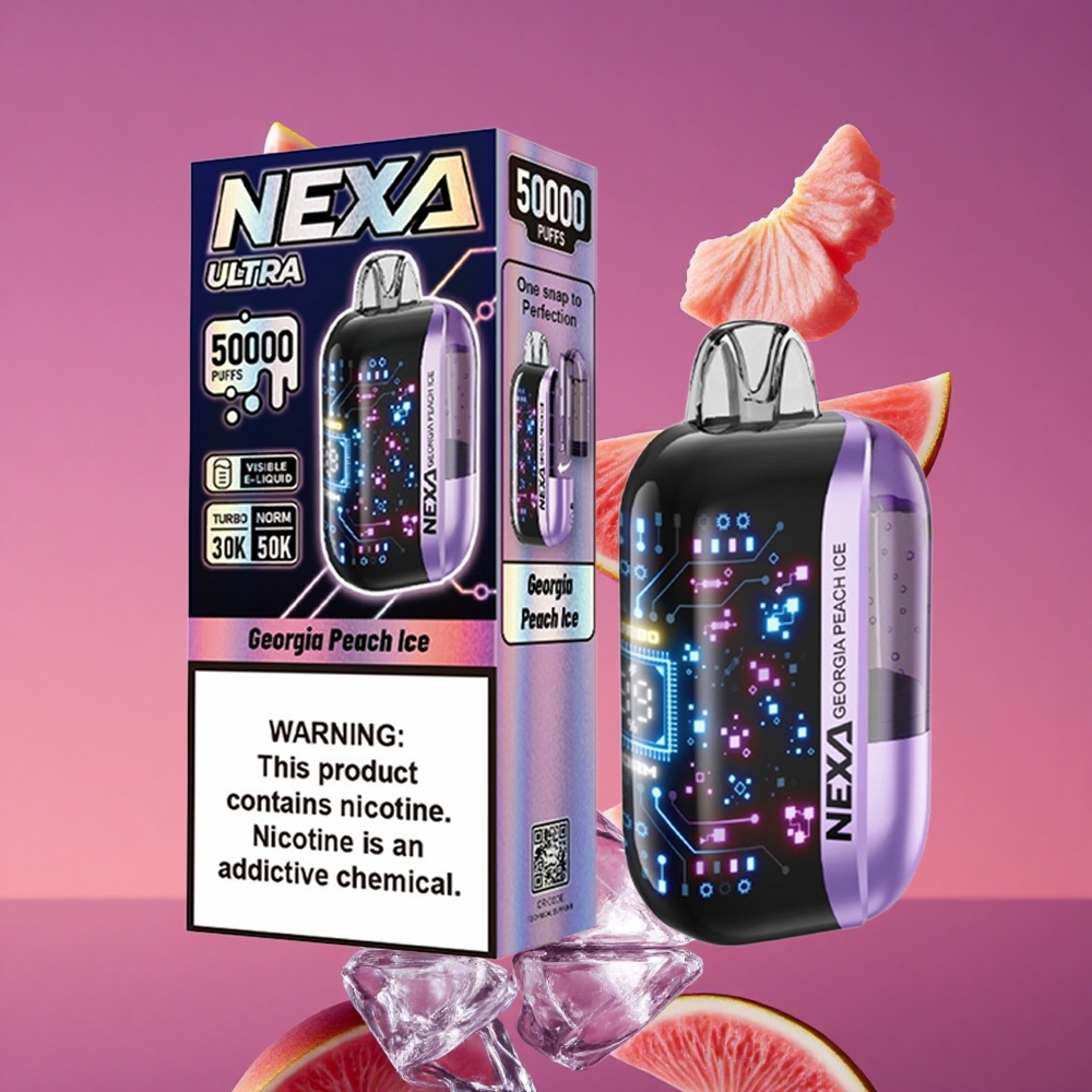 NEXA Ultra 50K Descartável Vape Pêssego da Geórgia Gelado com 20ml de Capacidade e 50000 Puffs