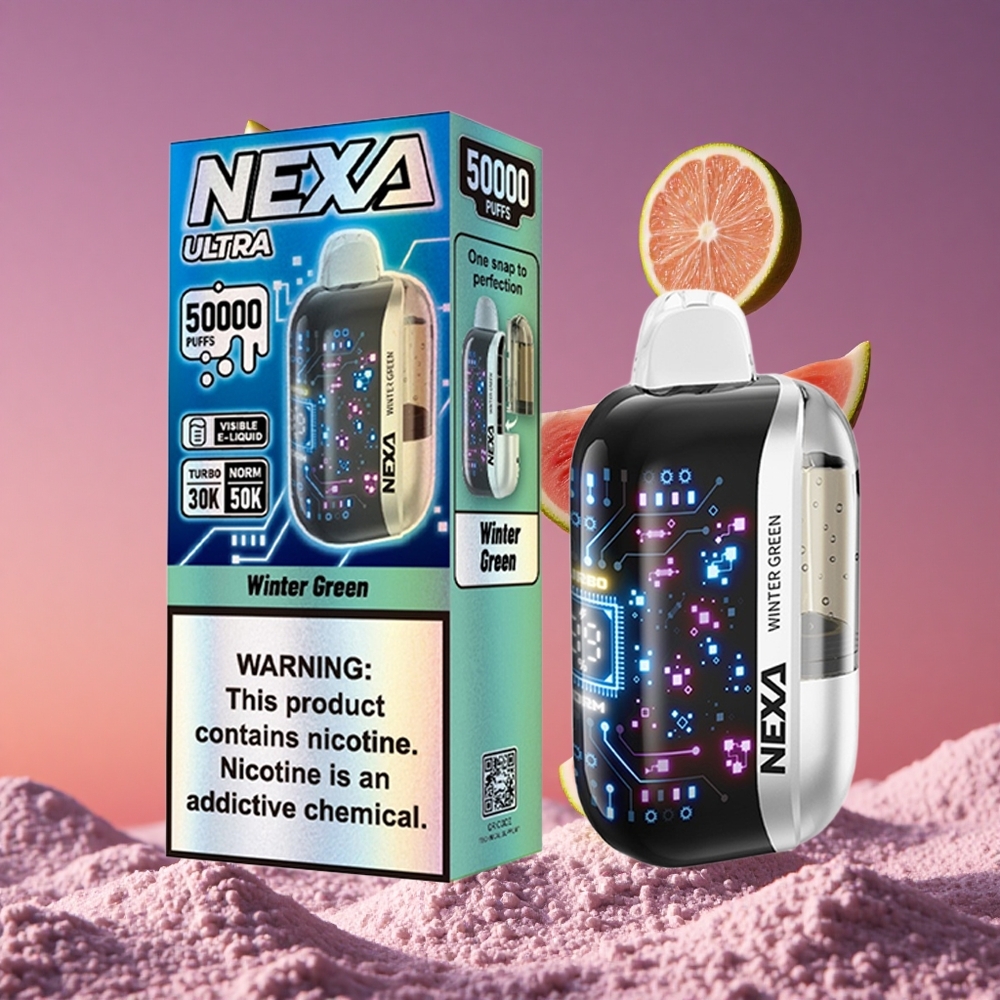 NEXA Ultra 50K Descartável Vape Verde Inverno com 20ml Pré-preenchido e 50000 Puffs
