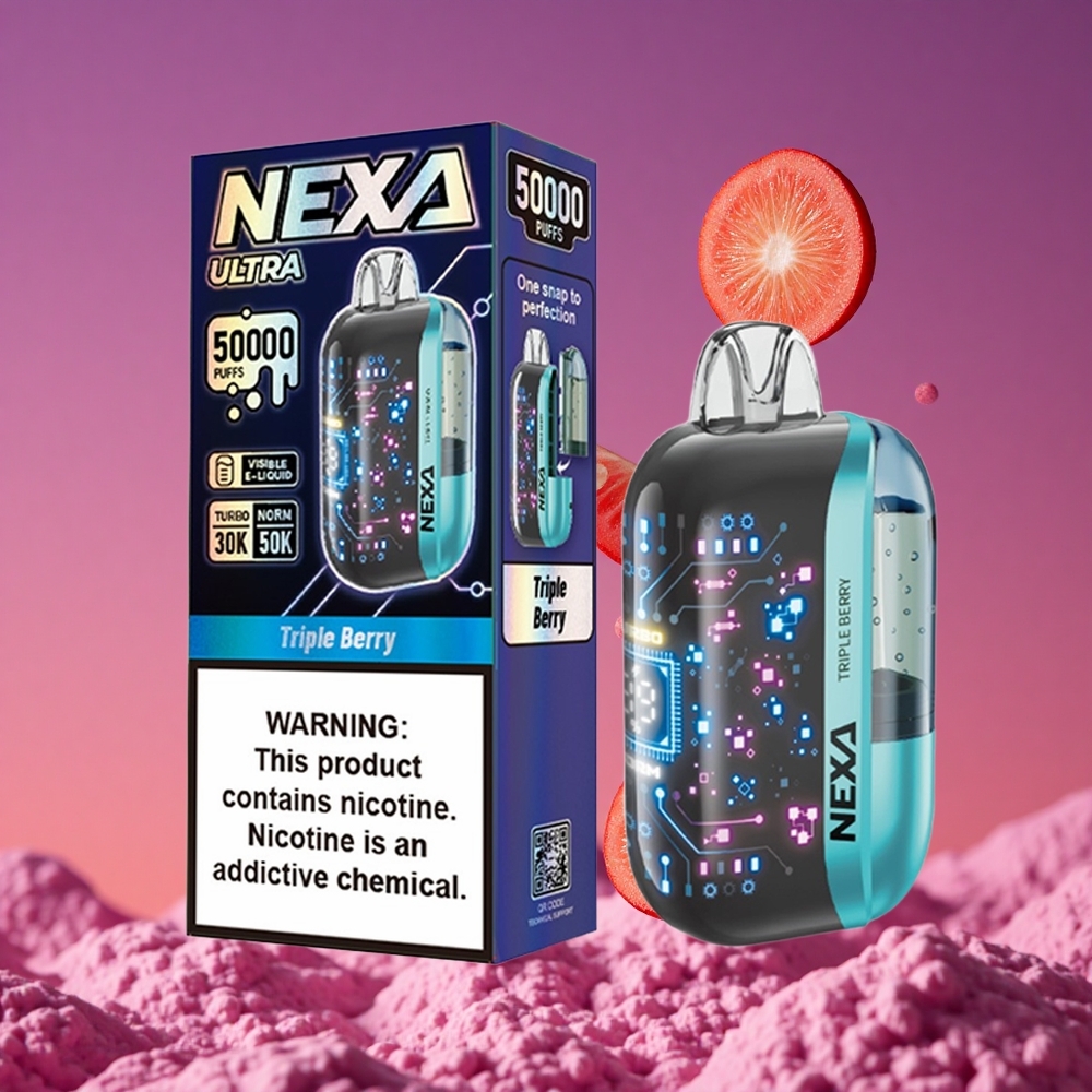 NEXA Ultra 50K Descartável Vape com 20ml Pré-preenchido e 50000 Puffs Triple Berry (Morangos, Amoras e Framboesas)
