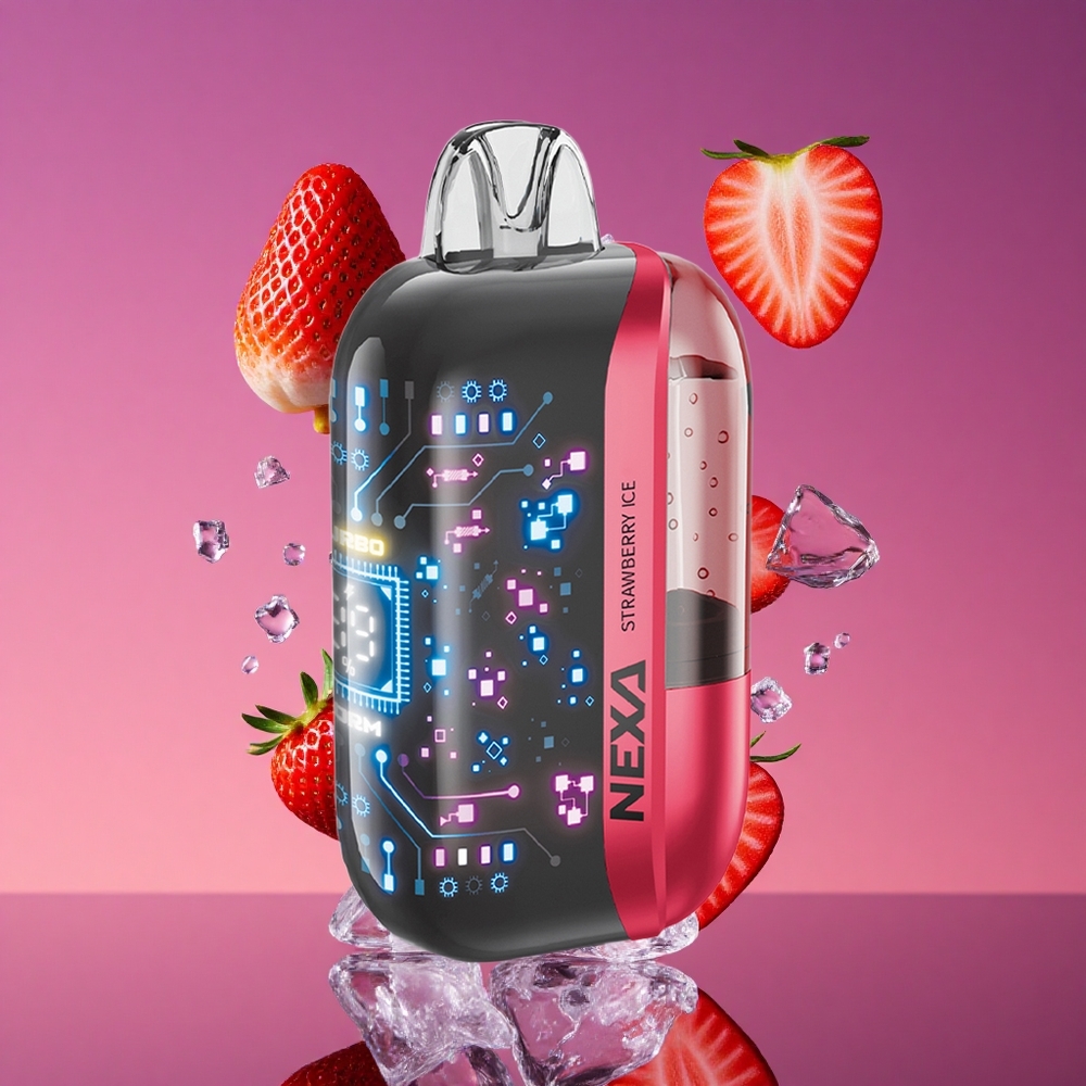 NEXA Ultra 50K Descarte Vape Morango Gelado com 20ml Pré-preenchido e 50000 Puffs