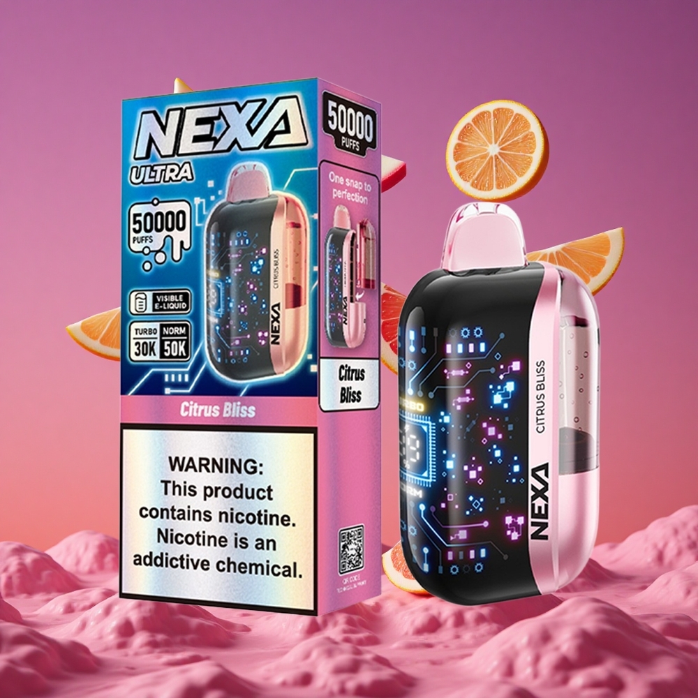 NEXA Ultra 50K Vape Descartável Felicidade Cítrica com 20ml Pré-preenchido e 50000 Puffs