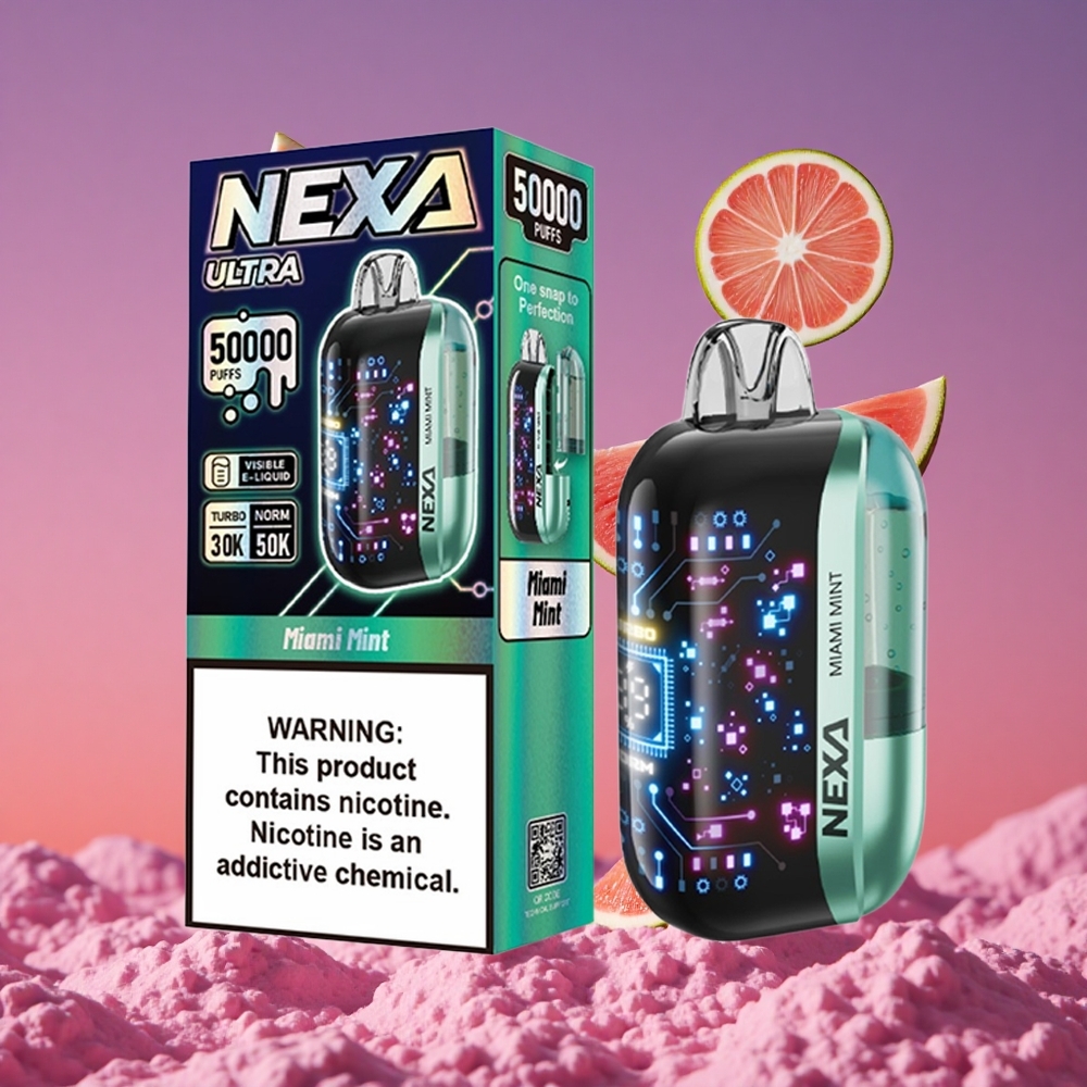 NEXA Ultra 50K Vape Descartável Miami Menta com 20ml Pré-preenchido e 50000 Puffs
