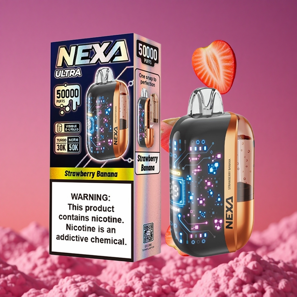 NEXA Ultra 50K Vape Descartável Morango Banana com 20ml Pré-preenchido e 50000 Puffs