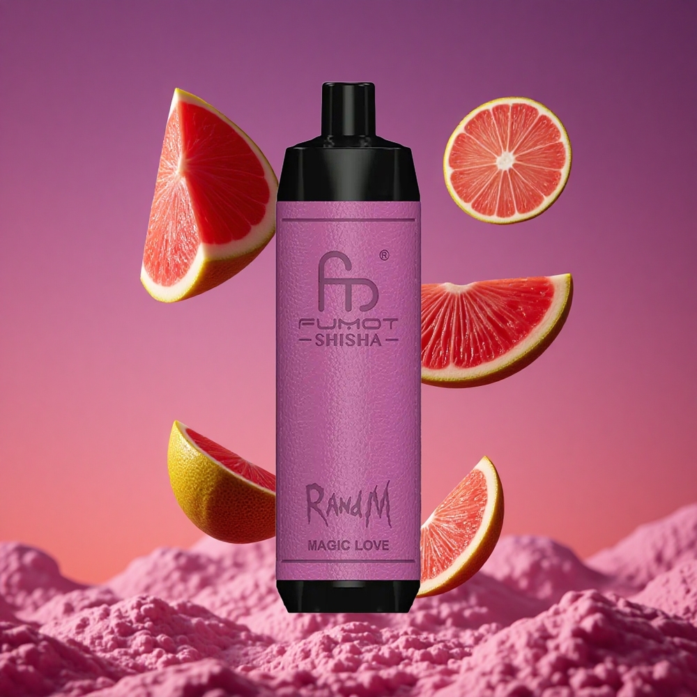 RandM Fumot Shisha 10000 Puffs Descartável Vape Amor Mágico com Indicador LED e 0,5% de Nicotina