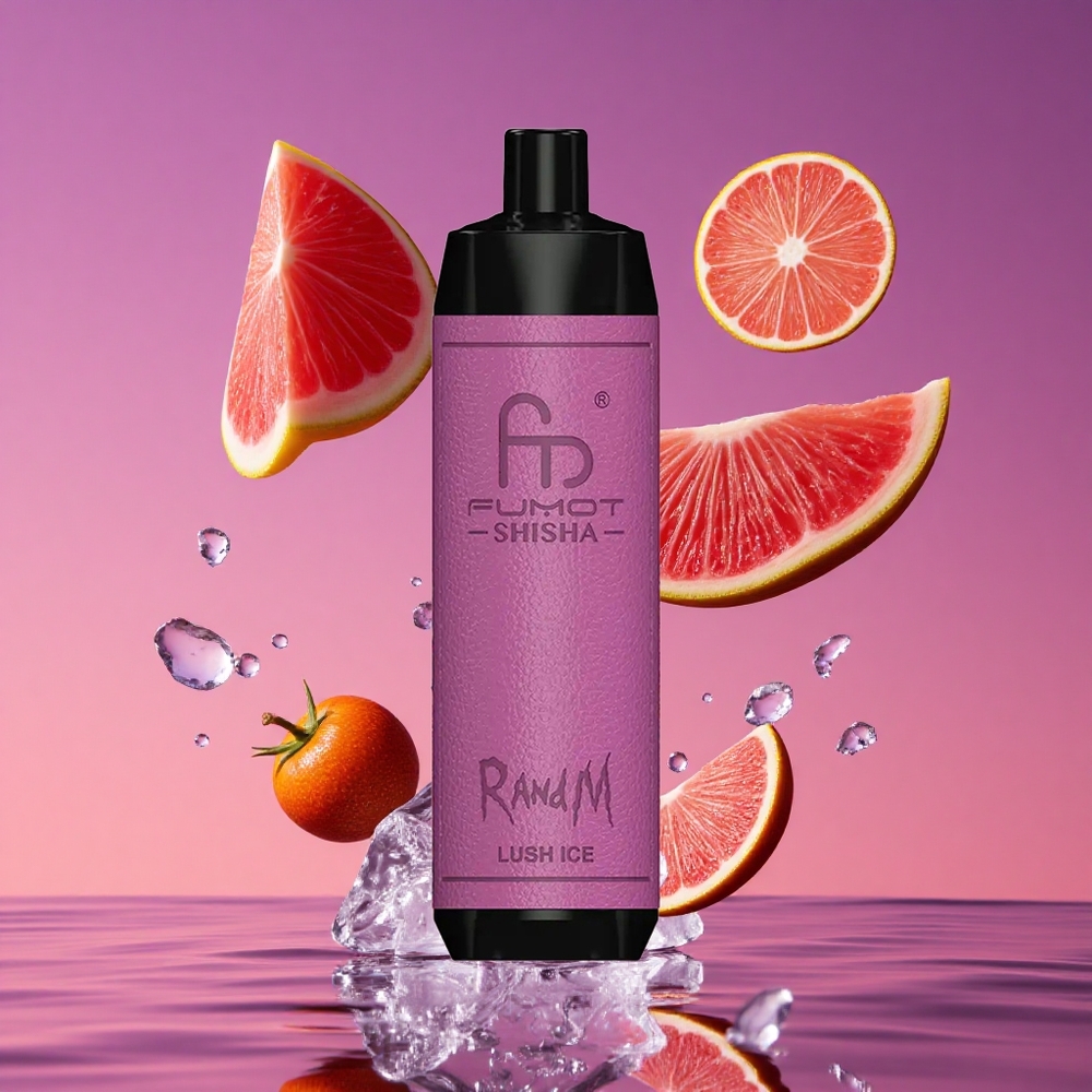 RandM Fumot Shisha 10000 Puffs Vape Descartável com Indicador LED e Gelo Exuberante