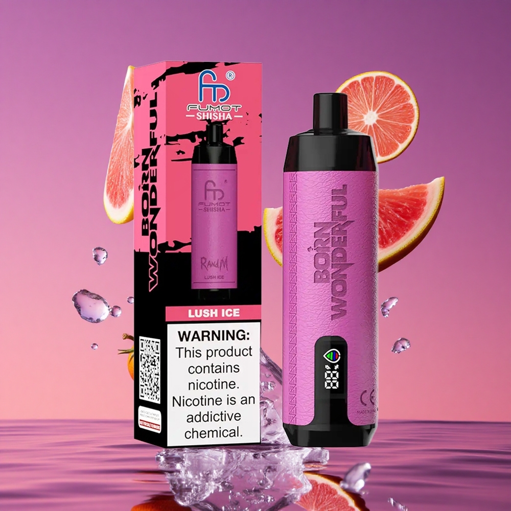 RandM Fumot Shisha 10000 Puffs Vape Descartável com Indicador LED e Gelo Exuberante