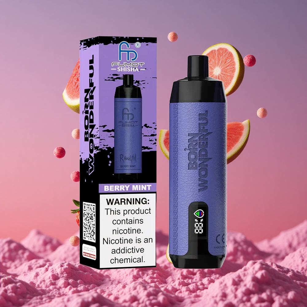 RandM Fumot Shisha 10000 Puffs Vape Descartável com Indicador LED e Sabor Menta Silvestre