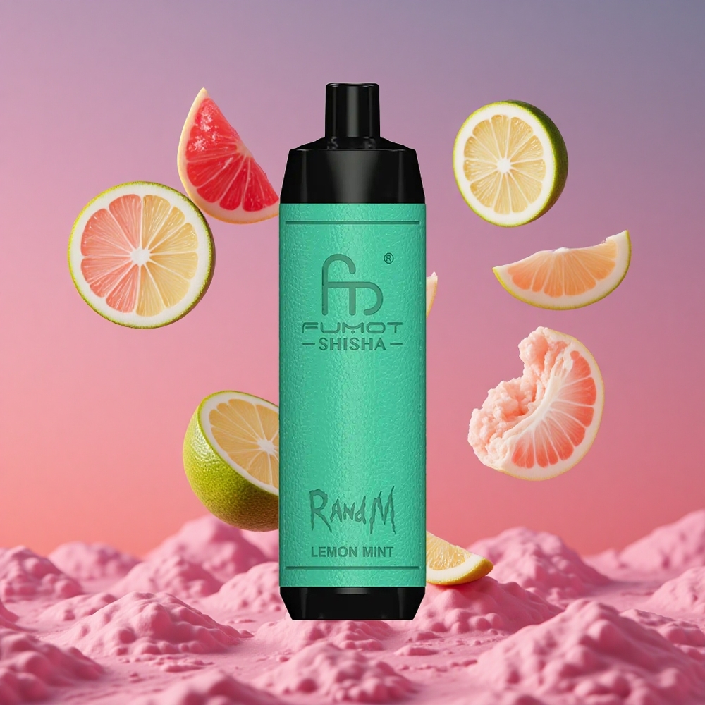 RandM Fumot Shisha 10000 Puffs com Indicador LED e Sabor Limão Hortelã