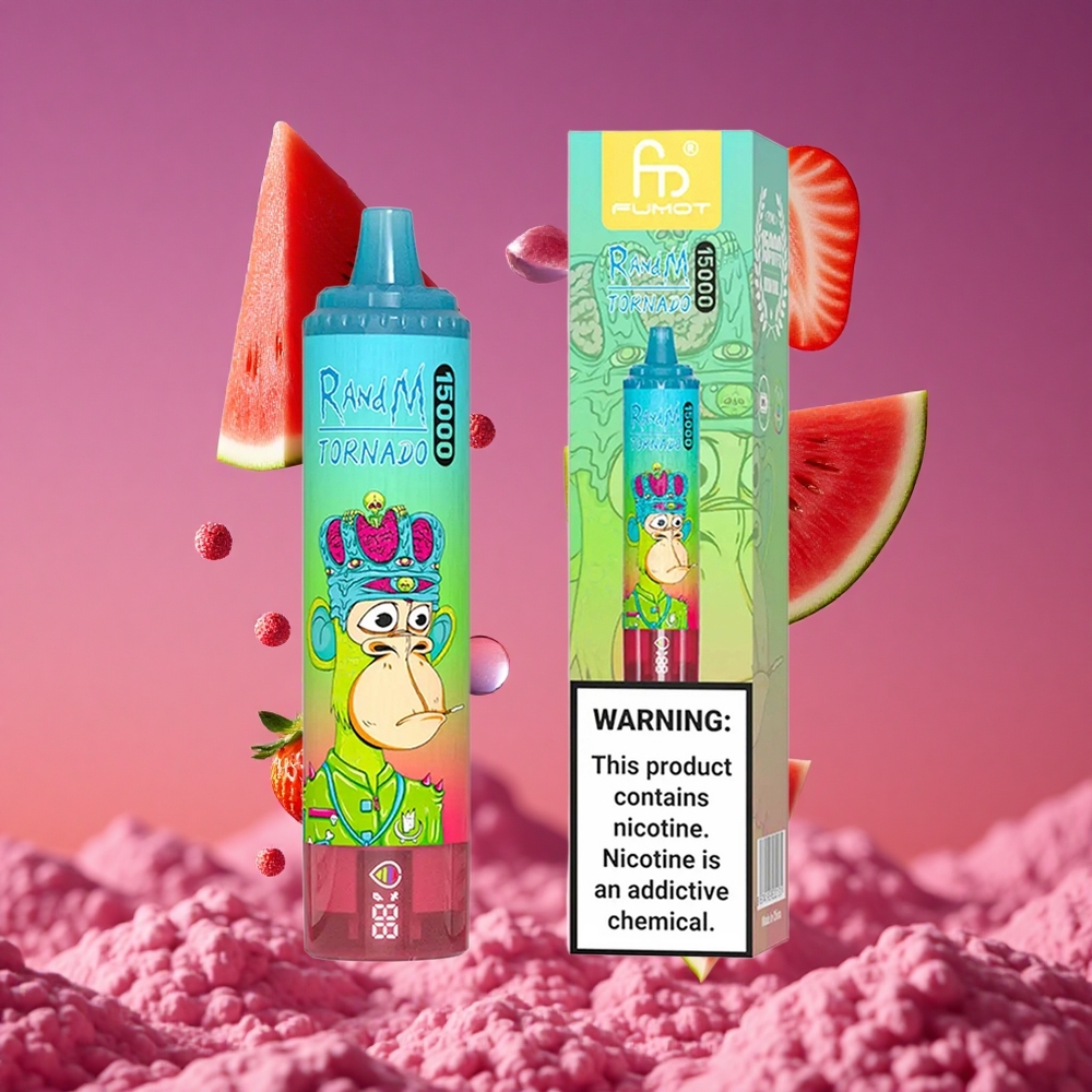 RandM Fumot Tornado 15000 Puffs 25ml Morango Melancia Vape Descartável