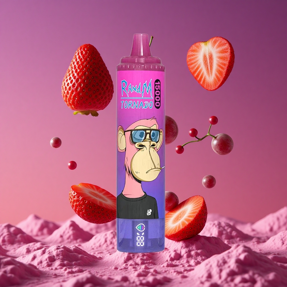 RandM Fumot Tornado 15000 Puffs 25ml Morango Uva Tela LCD