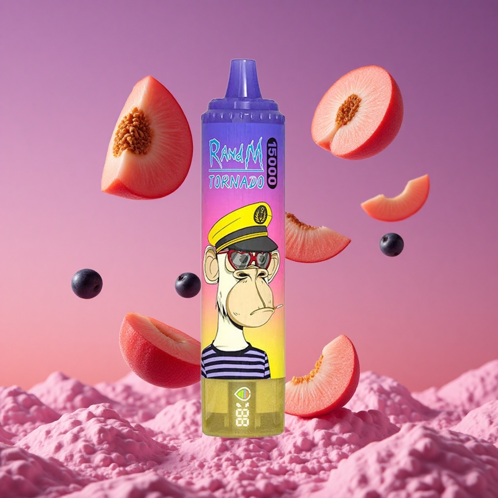 RandM Fumot Tornado 15000 Puffs 25ml Pêssego Blueberry Candy