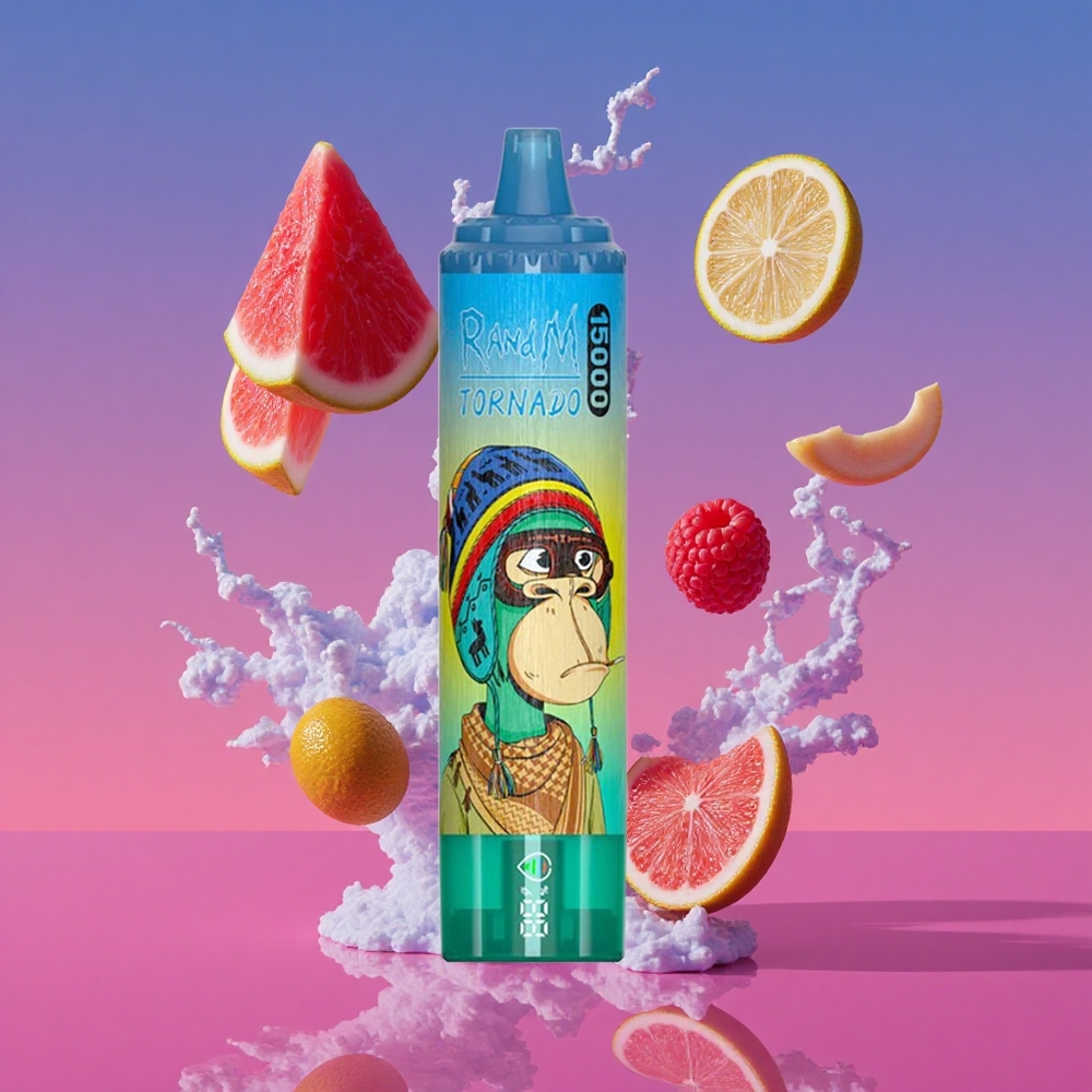 RandM Fumot Tornado 15000 Puffs Descartável Vape Manga Azul Limonada com 25ml de Capacidade e Bobina Mesh 0.9 Ohm