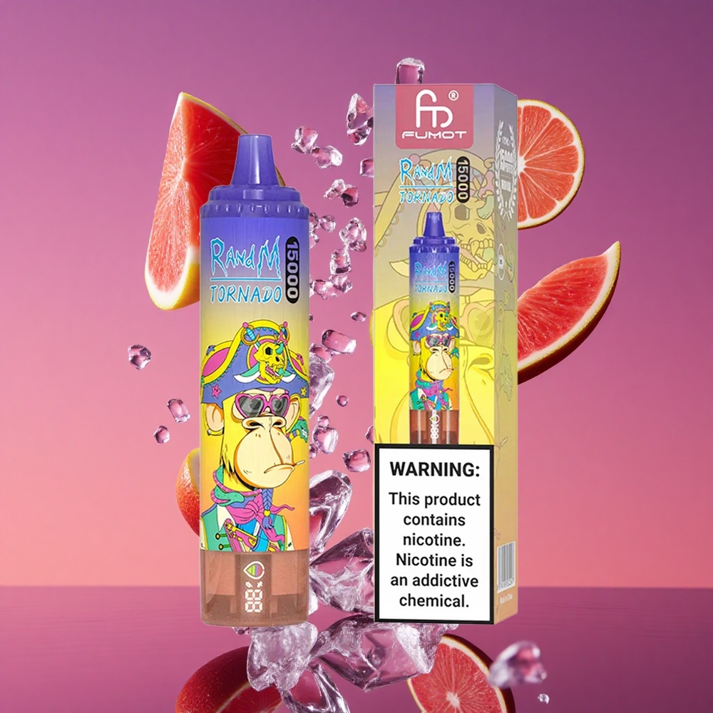 RandM Fumot Tornado 15000 Puffs Vape Descartável Cola Gelo com 25ml e 850mAh