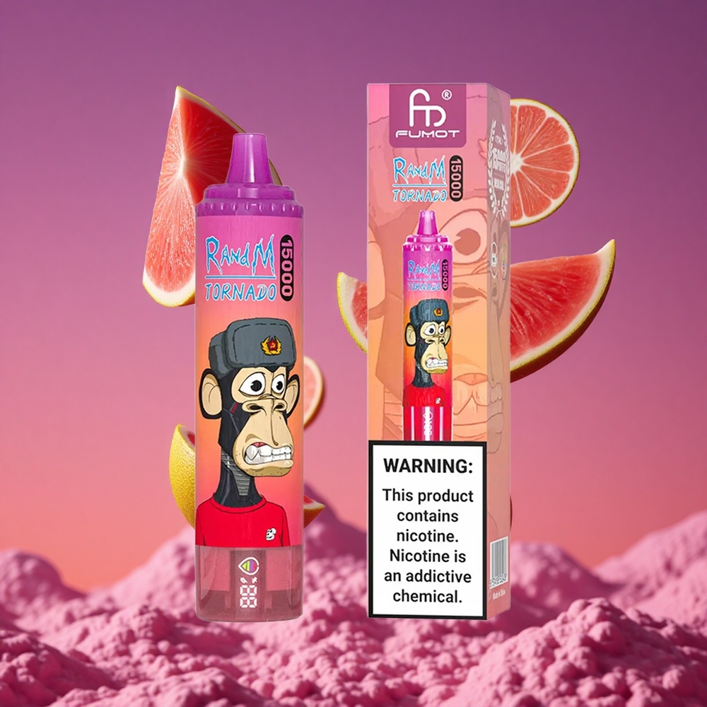 RandM Fumot Tornado 15000 Puffs com 25ml e Tela LCD Sabor Fruta-do-Dragão