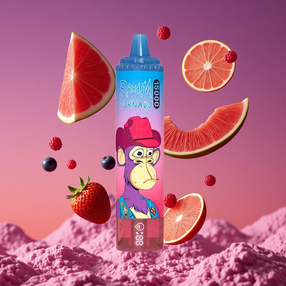 RandM Fumot Tornado 15000 Puffs com Tela LCD e 25ml de Capacidade Sabor Frutas Vermelhas