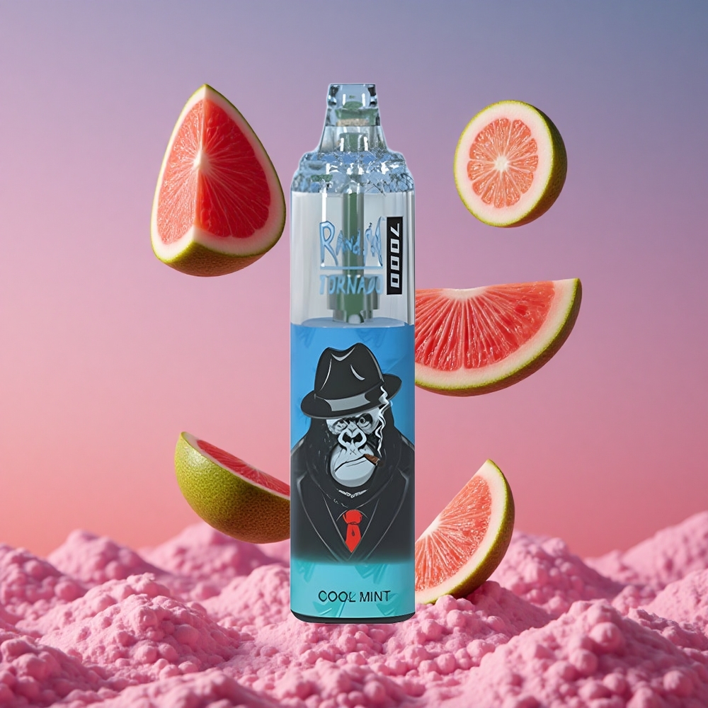RandM Fumot Tornado 7000 Puffs Vape Descartável Menta Fresca com 14 ML de E-líquido e Bateria de 850 MAH