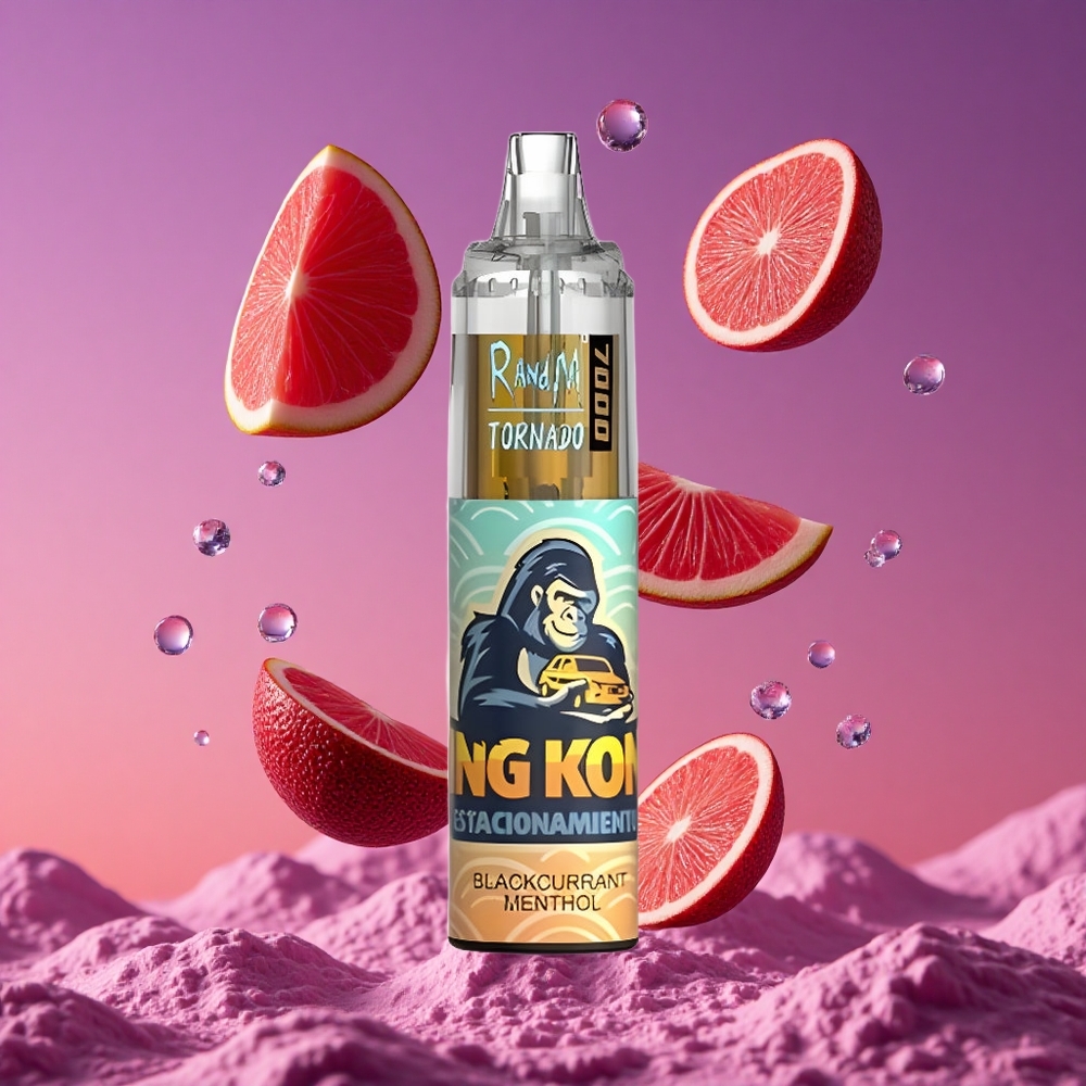 RandM Fumot Tornado 7000 Puffs Vape Descartável Mirtilo Mentolado com 14 ML de E-líquido e Bateria de 850 MAH