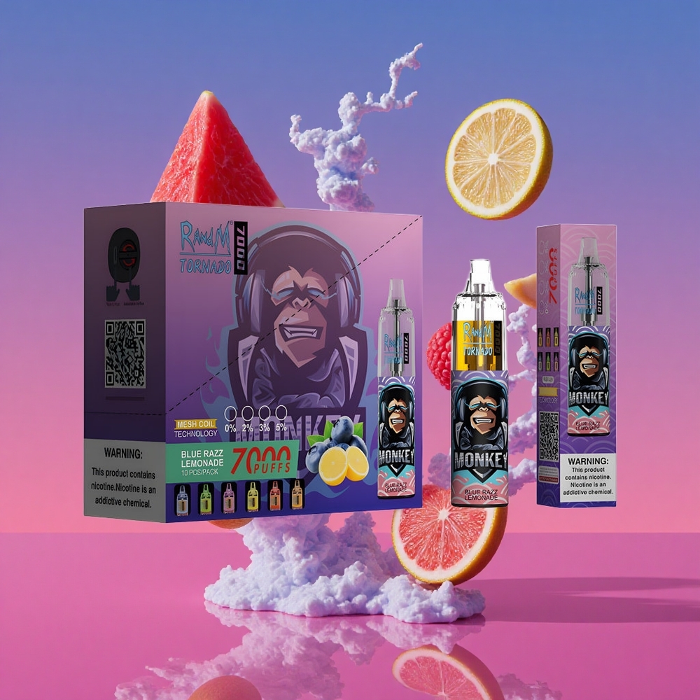 RandM Fumot Tornado 7000 Vape Descartável Blueberry Limonada com 7000 Puffs e Bateria de 850 MAH
