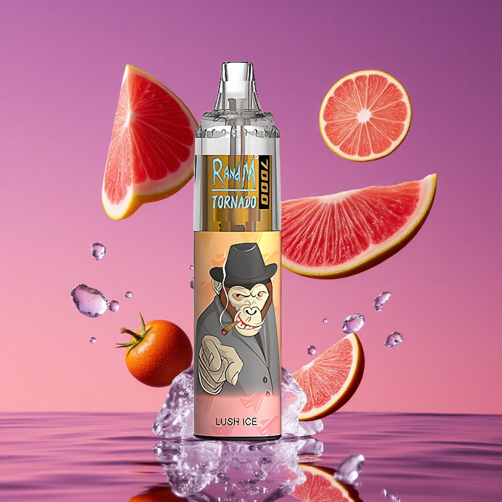 RandM Fumot Tornado 7000 Vape Descartável Gelo Luxuriante com 14 ML de E-líquido e Bobina Mesh