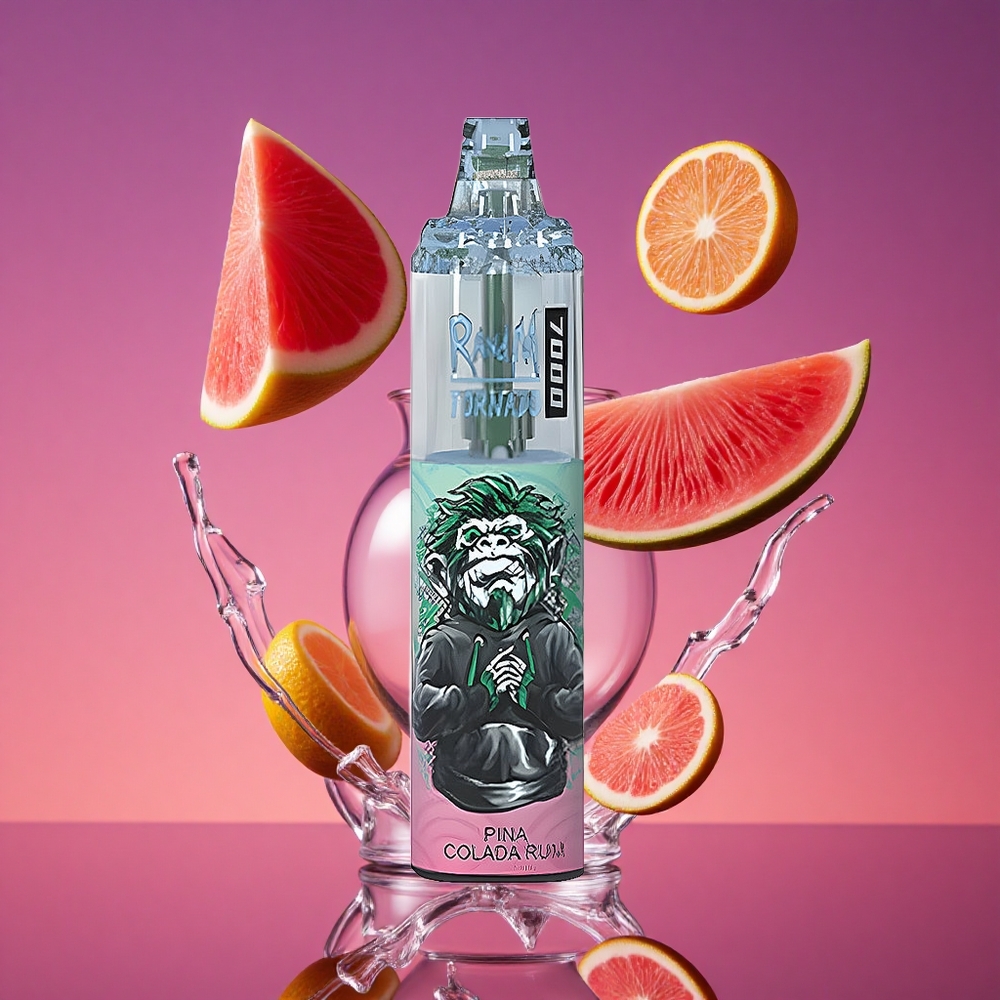 RandM Fumot Tornado 7000 Vape Descartável Pina Colada Rum com 14 ML de E-líquido e Bateria de 850 MAH