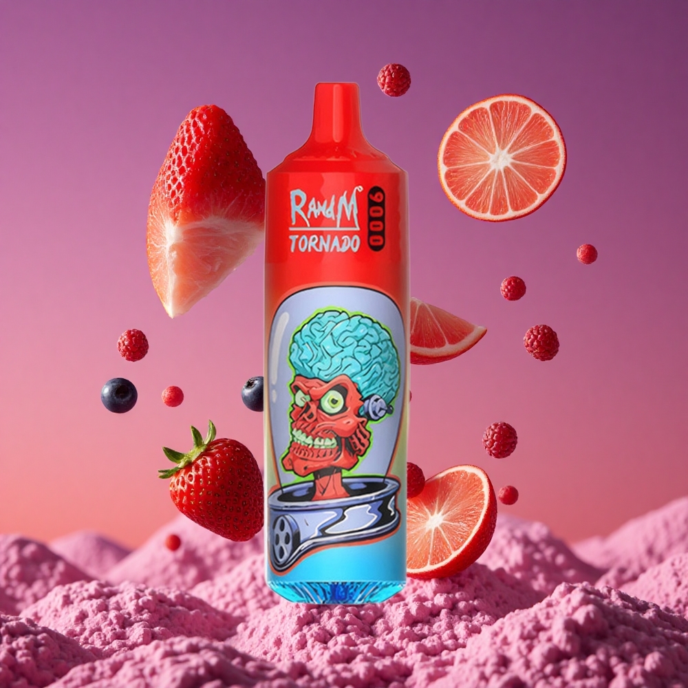 RandM Fumot Tornado 9000 Puffs Recarregável com Bateria de 850 mAh e Mistura de Frutas Silvestres
