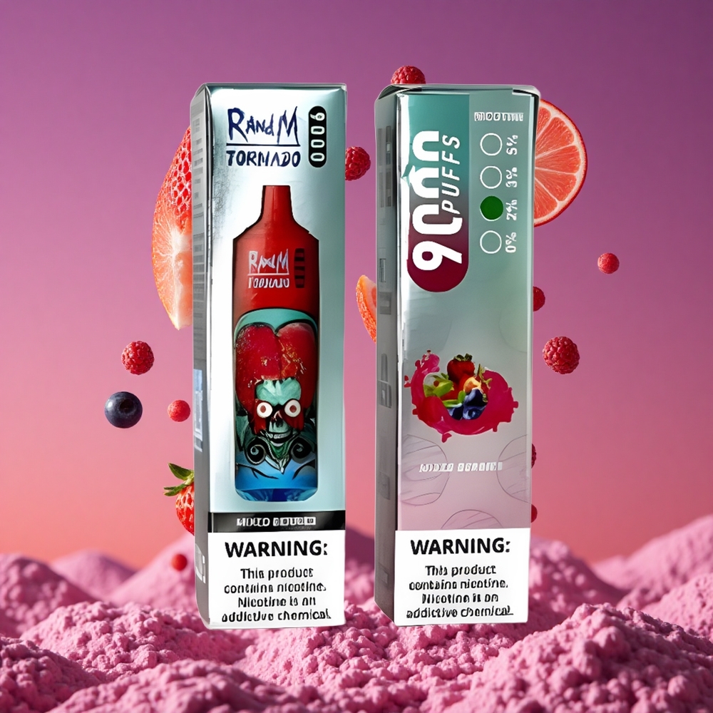 RandM Fumot Tornado 9000 Puffs Recarregável com Bateria de 850 mAh e Mistura de Frutas Silvestres