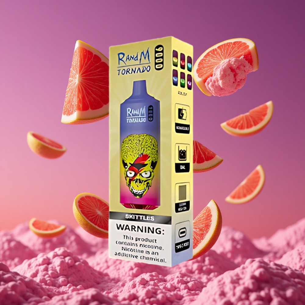 RandM Fumot Tornado 9000 Puffs Vape Descartável Arco-íris com Bateria Recarregável de 850 mAh