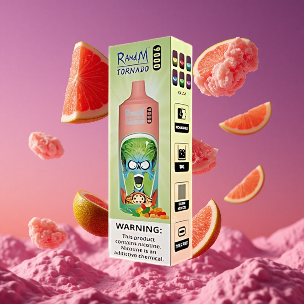 RandM Fumot Tornado 9000 Puffs Vape Descartável Ursinho de Goma com Bateria Recarregável de 850 mAh e 18 mL de E-líquido