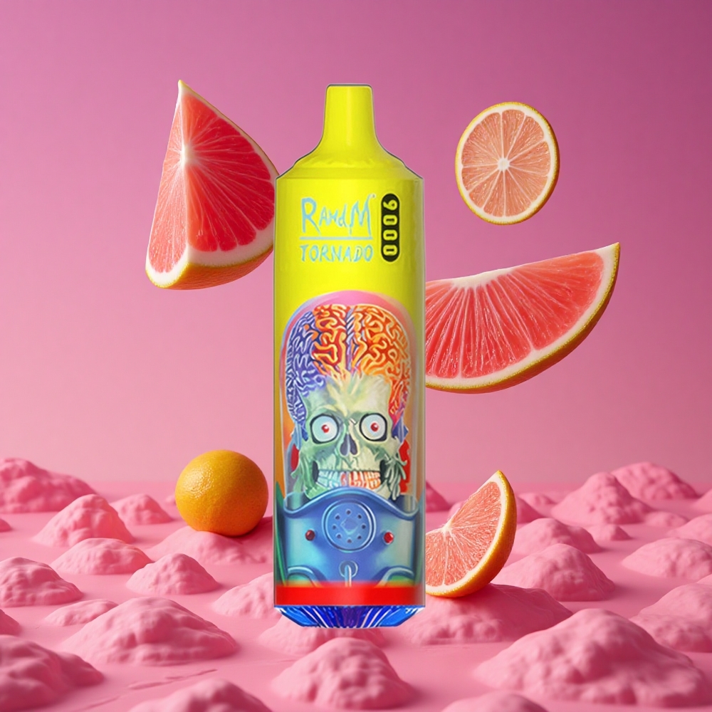 RandM Fumot Tornado 9000 Puffs Vaporizador Descartável Limonada Rosa com Bateria Recarregável 850 mAh