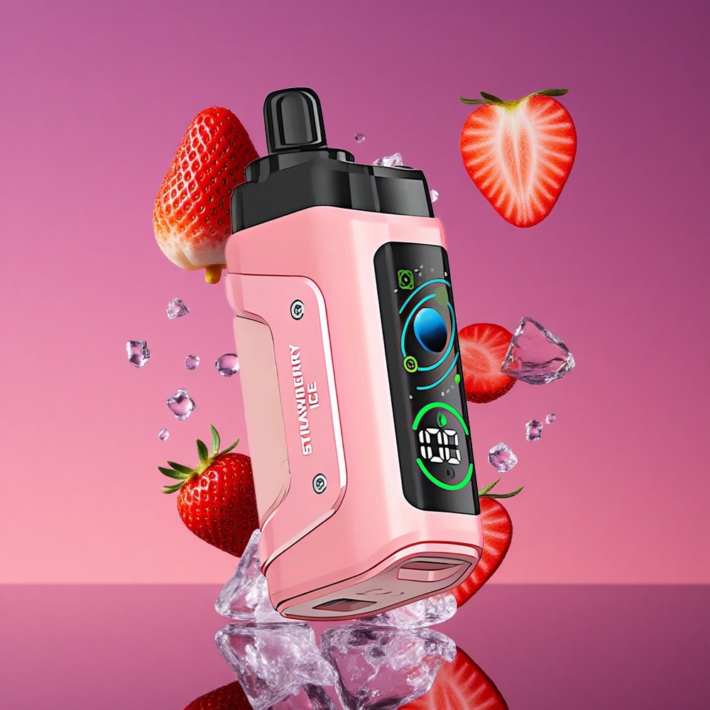 Razz Bar 45000 Puffs Sabor Morango Gelo com Bobina Mesh 1.0 Ohm e Bateria 650 mAh