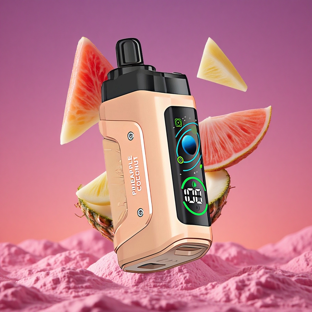 Razz Bar 45000 Puffs Vape Descartável Abacaxi Coco com Bobina Mesh 1.0 Ohm e Bateria 650 mAh