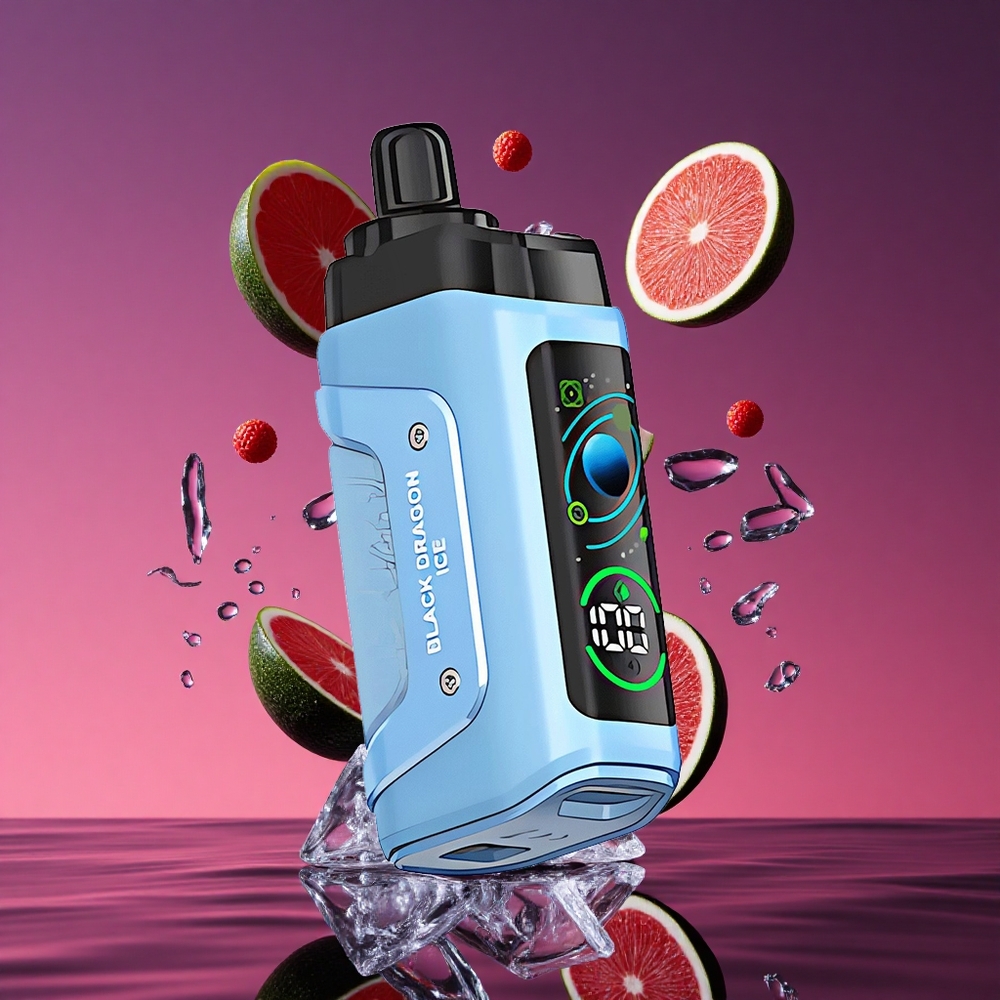 Razz Bar 45000 Puffs Vape Descartável Dragão Negro Gelo com Bobina Mesh 1.0 Ohm e Bateria 650 Mah