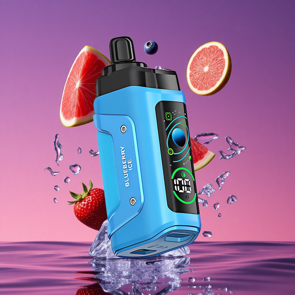 Razz Bar 45000 Puffs Vape Descartável Mirtilo Gelo com Bobina Mesh 1.0 Ohm e Bateria 650 Mah