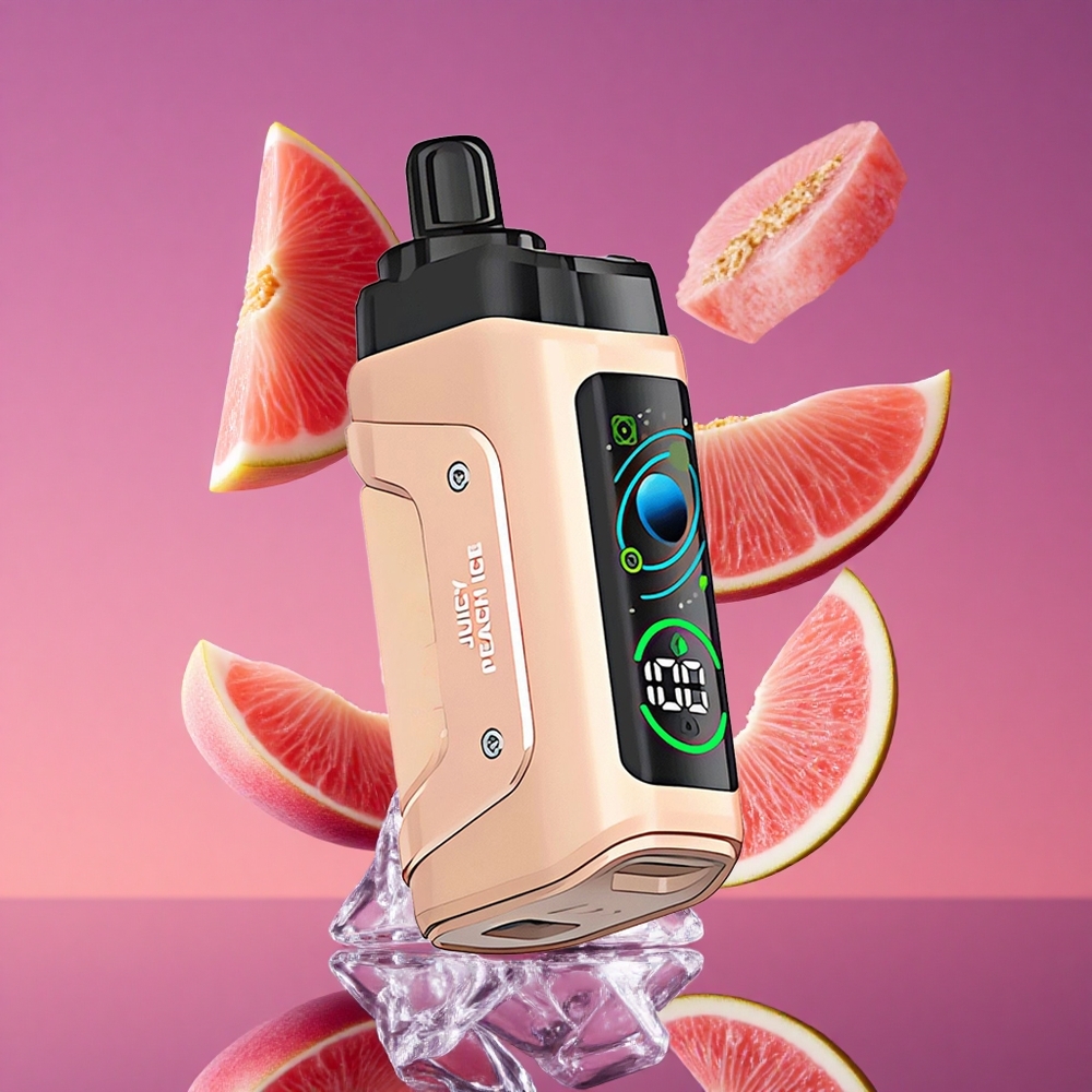 Razz Bar 45000 Puffs Vape Descartável Pêssego Suculento Gelo com Bobina Mesh 1.0 Ohm e Bateria 650 mAh