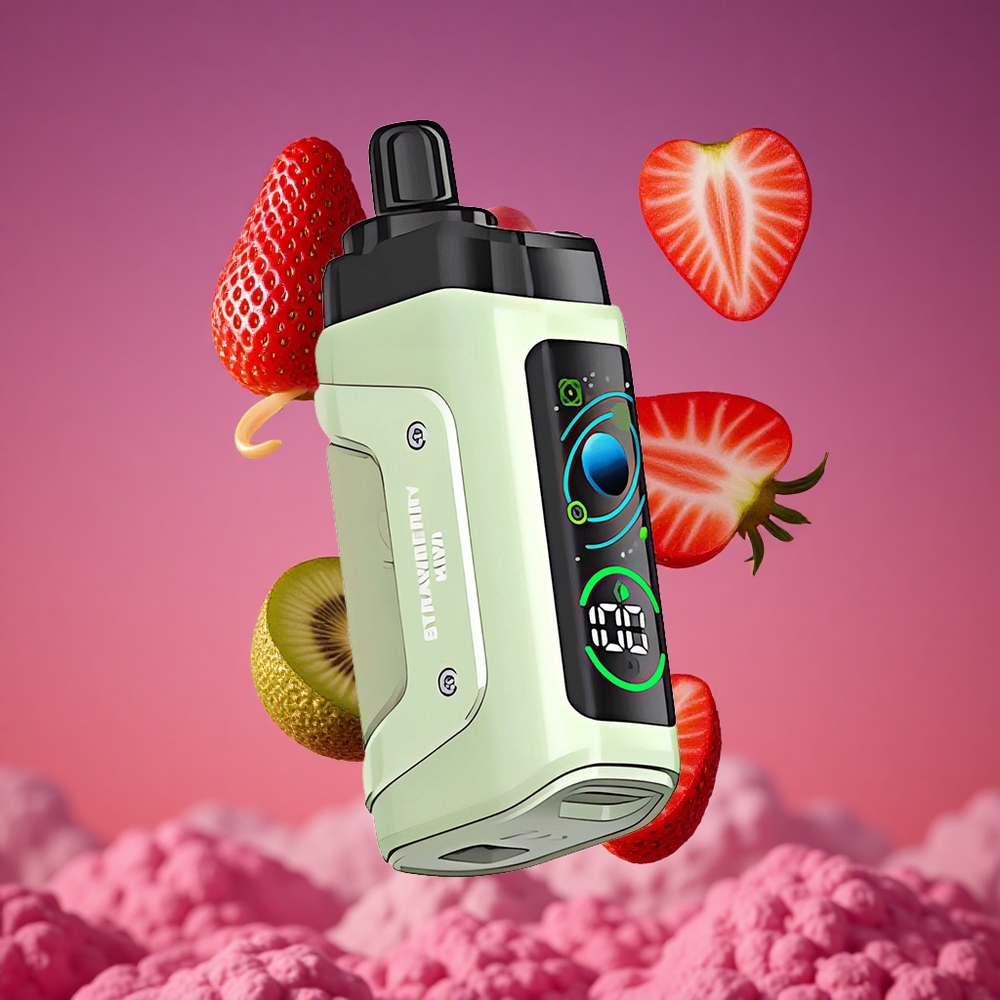 Razz Bar 45000 Puffs Vape Descartável com Bobina Mesh 1.0 Ohm e Morango Kiwi