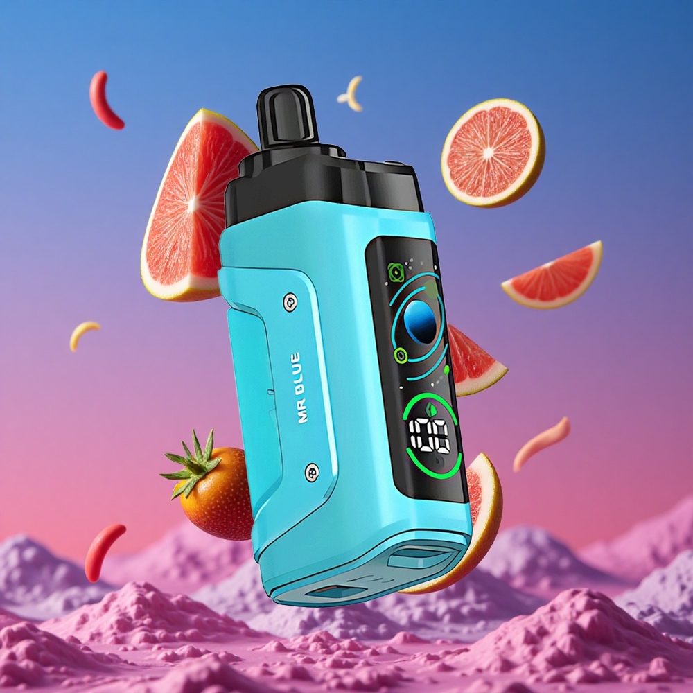 Razz Bar 45000 Puffs Vape Descartável com Bobina Mesh 1.0 Ohm e Sr. Azul