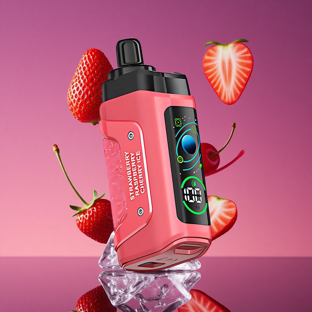Razz Bar 45000 Puffs Vaporizador Descartável Morango Cereja Gelo com Bobina Mesh 1.0 Ohm e Bateria 650 mAh