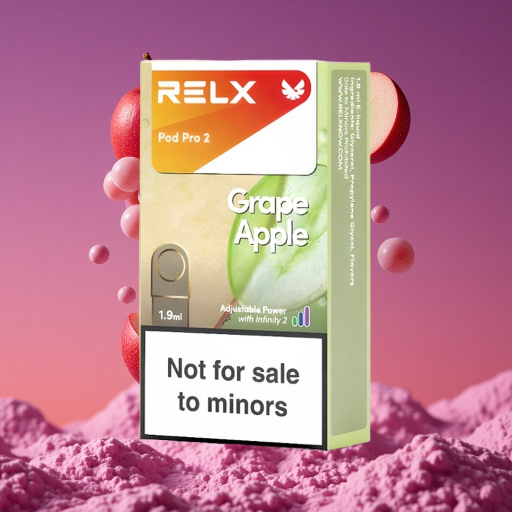 RELX Pod Pro 2 0% Nicotina 600 Puffs Uva Maçã