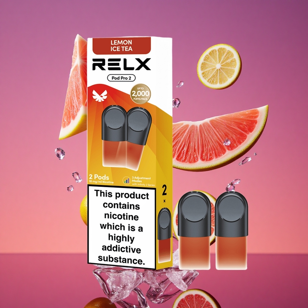 RELX Pod Pro 2 Chá-Limão Gelo com 1,8% de Nicotina e 600 Puffs