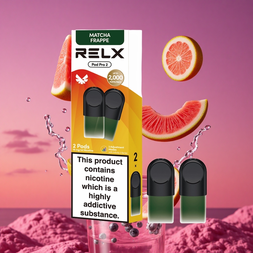 RELX Pod Pro 2 Chá-Matcha Frappé com 1,8% de Nicotina e 600 Puffs