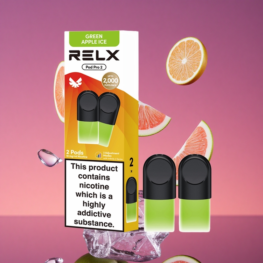 RELX Pod Pro 2 Maçã Verde Gelada com 1,9ml e 600 Puffs