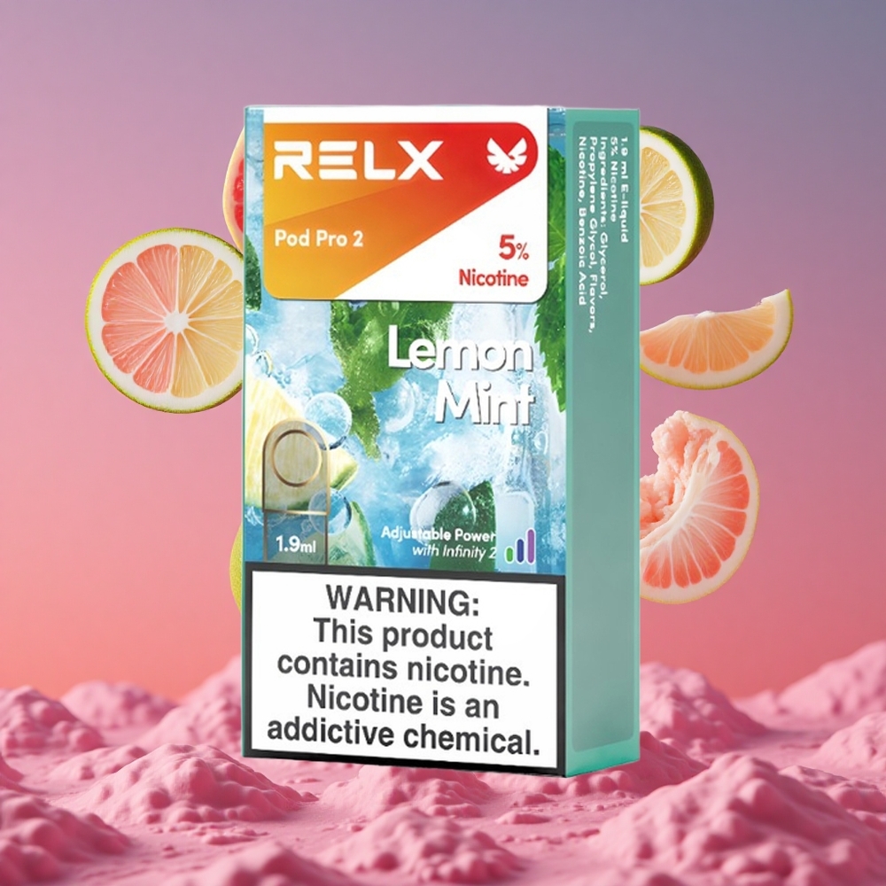 RELX Pod Pro 2 com 5% de Nicotina e Sabor Limão Hortelã