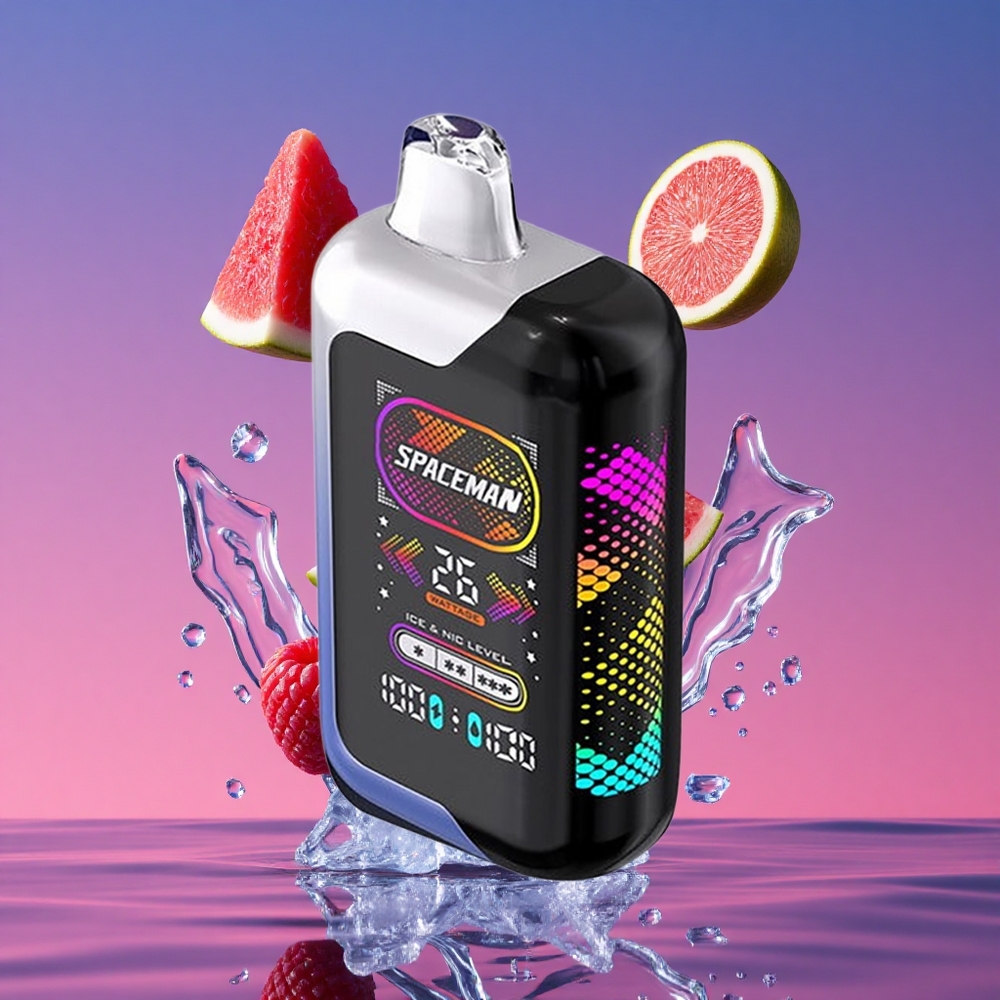 SPACEMAN SP40000 Vape Descartável 20ml Azul Framboesa Gelo com Tela LED 2,28\" e Bateria 1000mAh
