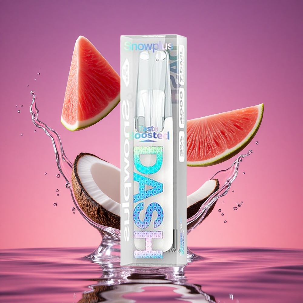Snowplus Dash 4000 Puffs Dispositivo Descartável com Atomizador de Cerâmica e 7,5 ml de Água de Coco