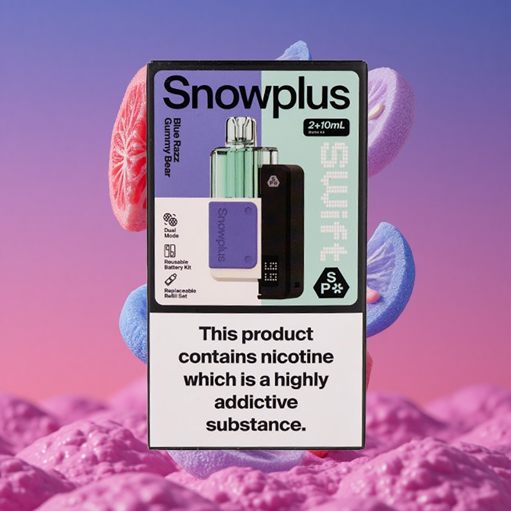 Snowplus Swift 5000 Puffs Prefilled Pod Kit 1000 mAh e Ursinho de Goma Azul Petróleo